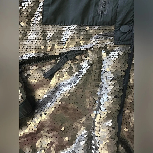 Free People Movement Hit The Slopes Sequin Jacket, Silver, X-Small, MSRP $298 - Picture 4 of 14